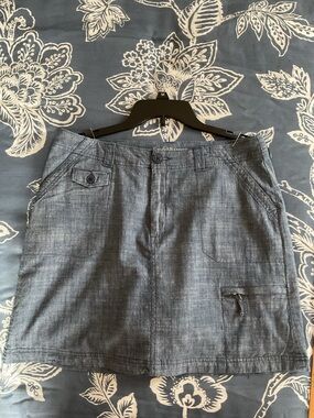 croft & barrow Denim-Look Chambray Skort- Blue